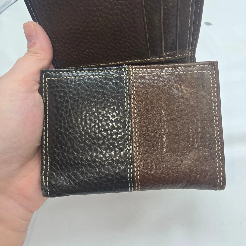 Carhartt Pebble Grain Trifold Wallet Men OS Black Brown Leather Rugged Workwear